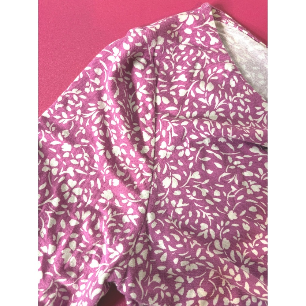 HOBBS LONDON Womens Pink Floral Scoop Neck Tunic Top L Cottagecore Casual Chic - Picture 10 of 12